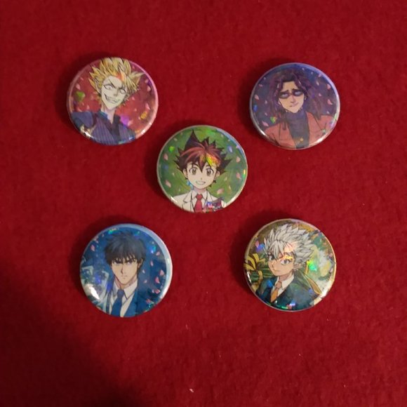 Handmade Anime Manga Videogame Eyeshield 21 Holographic Button Pins Set! - Picture 1 of 2